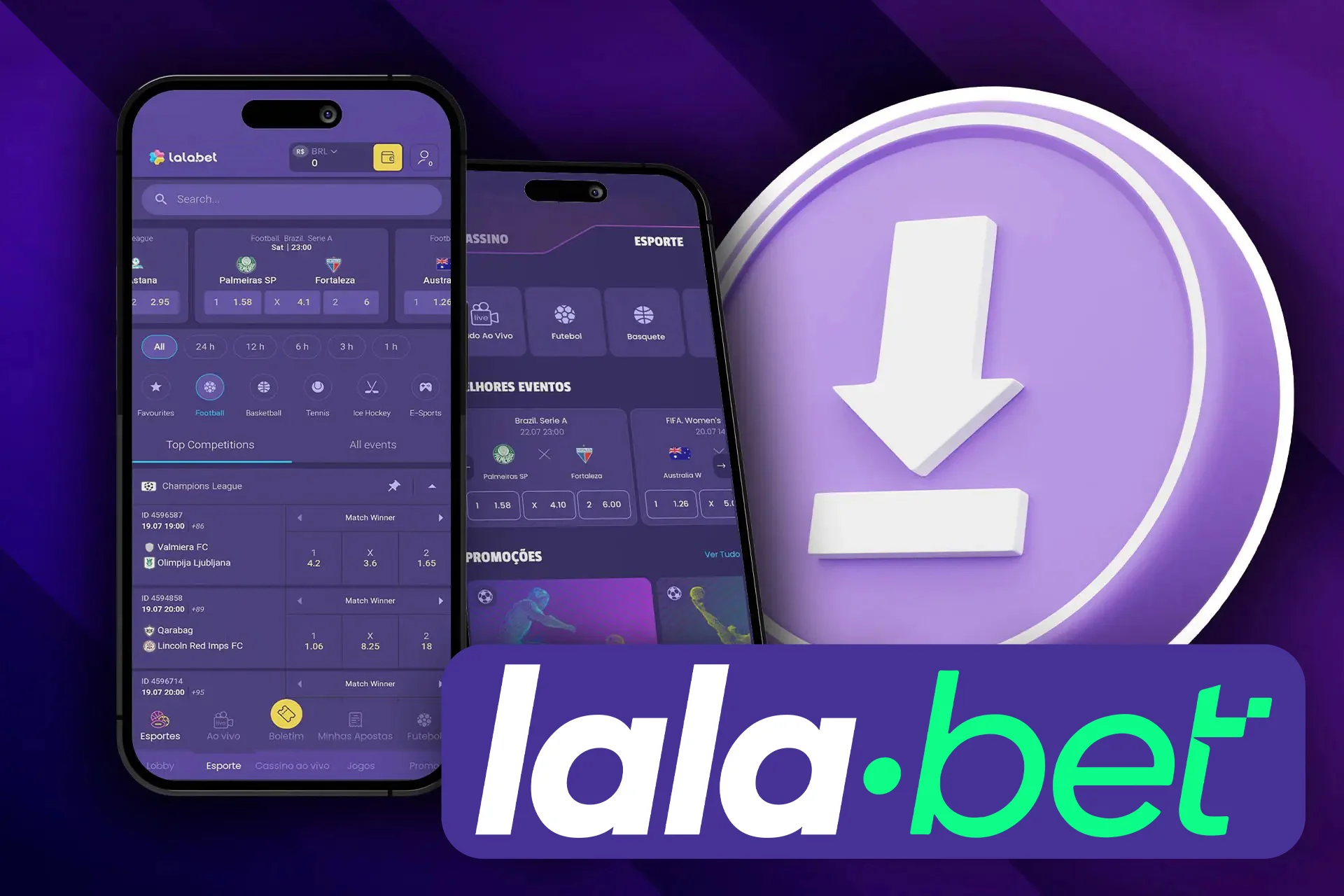Instale o aplicativo Lalabet em seu aplicativo.