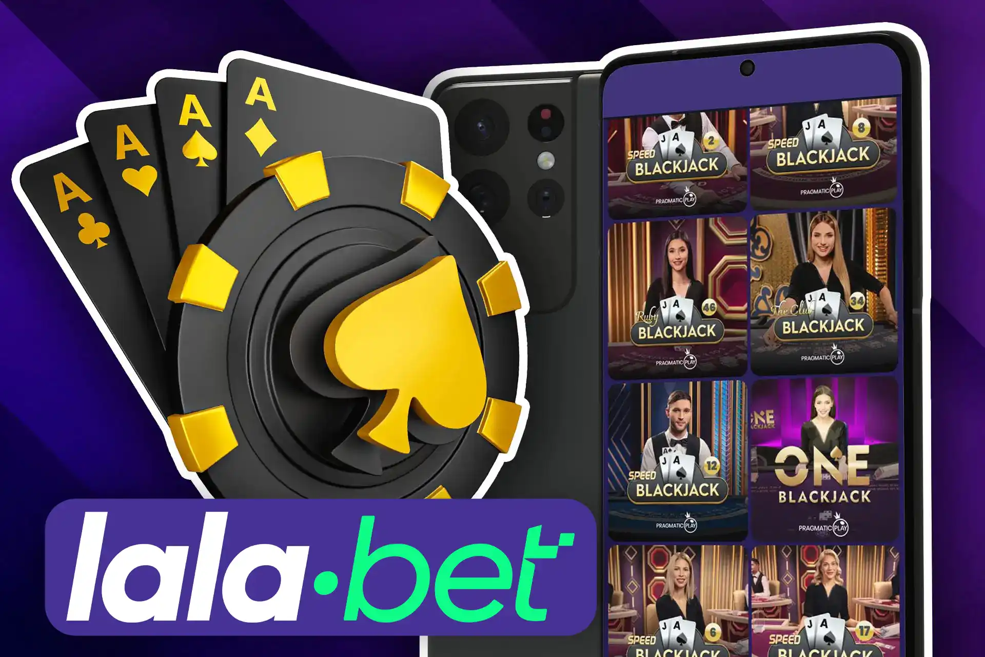 Você também pode jogar blackjack no aplicativo móvel Lalabet.